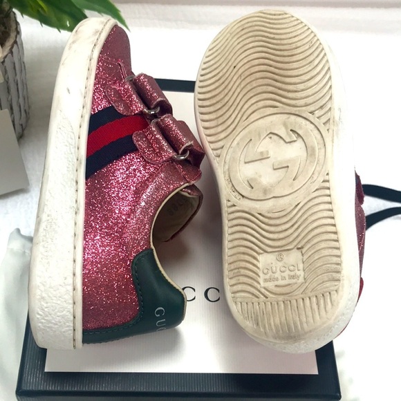Gucci Childrens Glitter Sneakers Size 25 - Picture 6 of 8